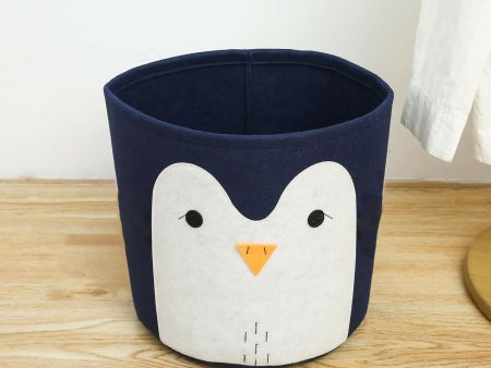 Adorable Kids Penguin Laundry Basket (Dark Blue) on Sale