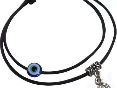 Gurjari Jewellers EvilEye and LEAF hanging two layer thread anklet Cotton Dori Anklet Fashion