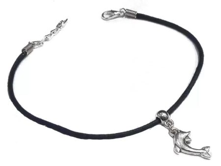 Gurjari Jewellers DOLPHIN Hanging Black Thread Anklet Fabric Anklet Cotton Dori Anklet Online