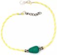 Gurjari Jewellers Tarquise Beades + Yellow Thread anklet Cotton Dori Anklet Hot on Sale