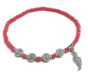 Gurjari Jewellers Red Crystal and Oxidised beads stretchable Anklet for girls and women Acrylic Anklet Online Hot Sale