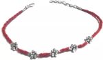 Gurjari Jewellers Stylish women s Black Thread Anklet with 5 carving Oxdised Beads Cotton Dori Anklet Cotton Dori Anklet (Red) Supply