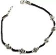 Gurjari Jewellers Stylish women s Black Thread Anklet with carving Oxdised Beads Cotton Dori Anklet Cotton Dori Anklet Fashion