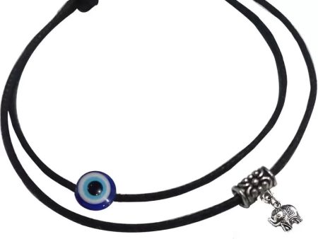 Gurjari Jewellers EvilEye and ELEPHANT hanging two layer thread anklet Cotton Dori Anklet Online Sale