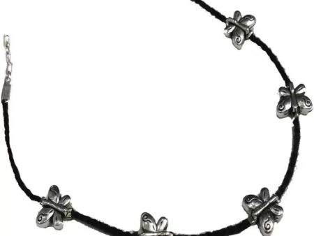 Gurjari Jewellers Thread Anklet with Silver Pipe & Turquoise Beads Supply