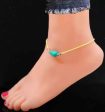 Gurjari Jewellers Tarquise Beades + Yellow Thread anklet Cotton Dori Anklet Hot on Sale