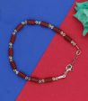 Gurjari Jewellers red crystal and oxidised beads Anklet for girls and women Metal Anklet Fashion