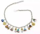 Gurjari Jewellers Silver Chain with Turquise+ oxidised Beads Anklets for Girls Metal Anklet Hot on Sale