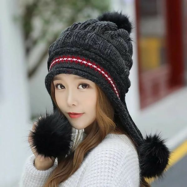 Tomorrow Fashion Women’s Winter Woolen Beanie Cap & Neck Scarf Set Fashion