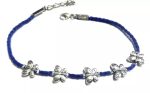 Gurjari Jewellers Thread Anklet with Silver Pipe & Turquoise Beads Supply