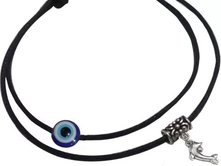 Gurjari Jewellers EvilEye and hanging two layer thread anklet Cotton Dori Anklet For Sale