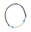 Gurjari Jewellers New Black Thread anklet with Silver pipe and Turquoise beads for girls and women Cotton Dori Anklet Hot on Sale